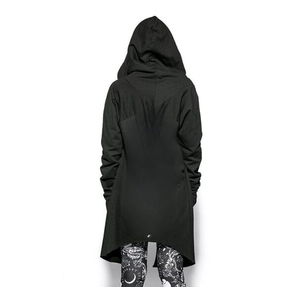 Like New Vintage Unisex Vlad The Impaler Black Hooded Cloak Goth Cardigan - Picture 2 of 8